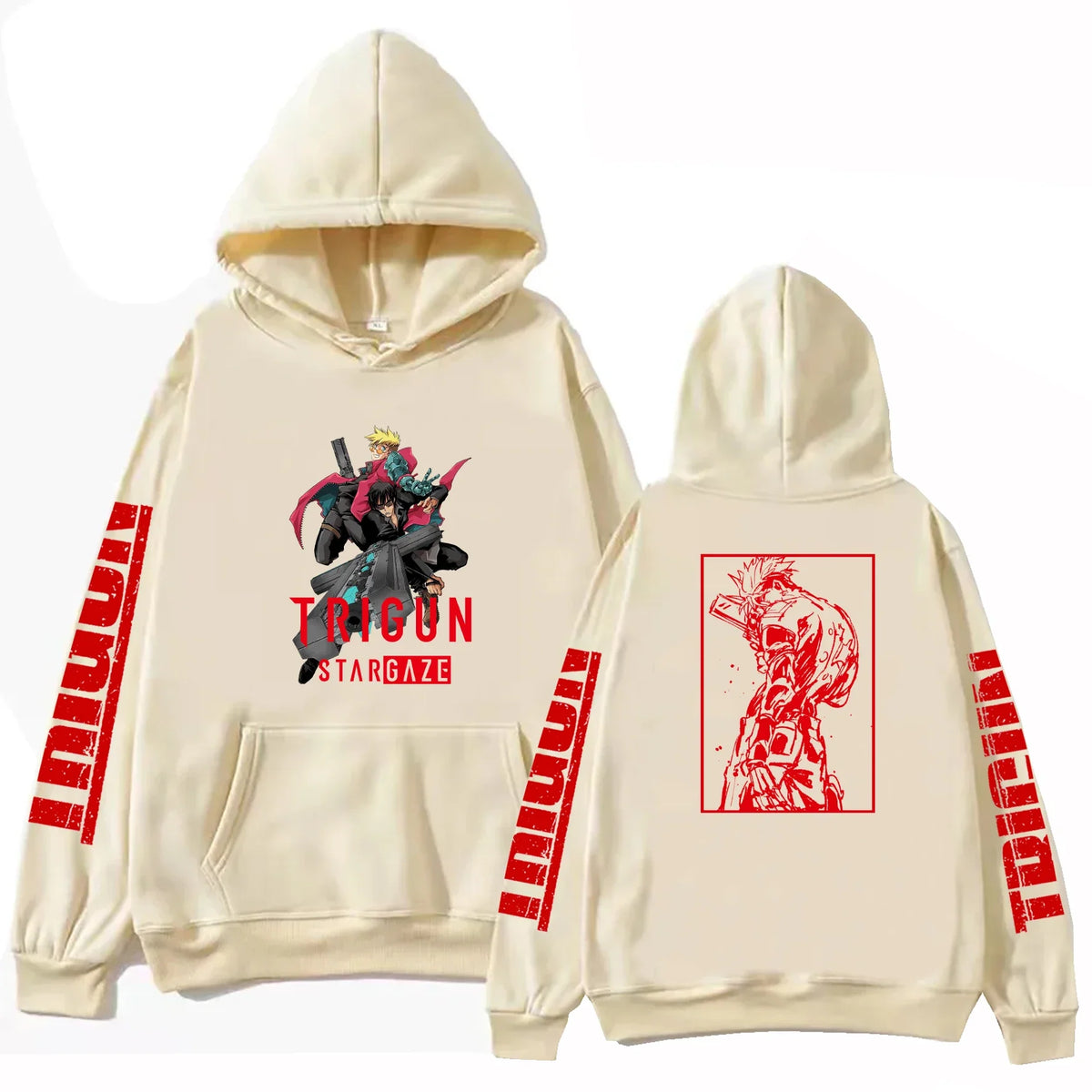 Anime Trigun Stargaze Print Hoodie 2 Sided Anime 2026 Harajuku Pullover Hooded Sweatshirt