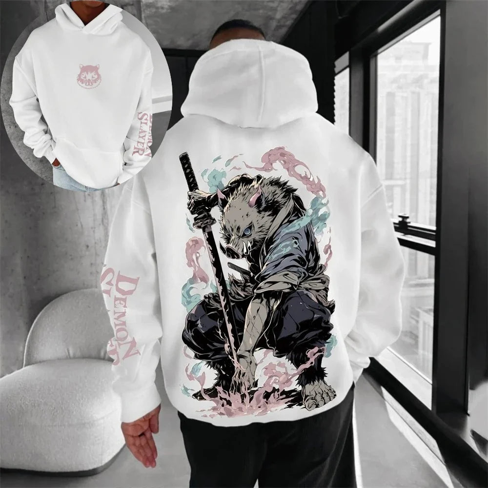 Men's Hoodie Sweatshirt Inosuke Hashibira Anime Spring and Autumn Boys' Children's Long-sleeved Parent-child Outfit