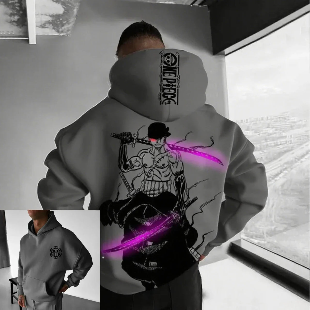 Anime Men Hooded Sweatshirt Spring Autumn Cotton Streetwear Casual Hoodie Graphic Print Cosplay Long Sleeve Tops