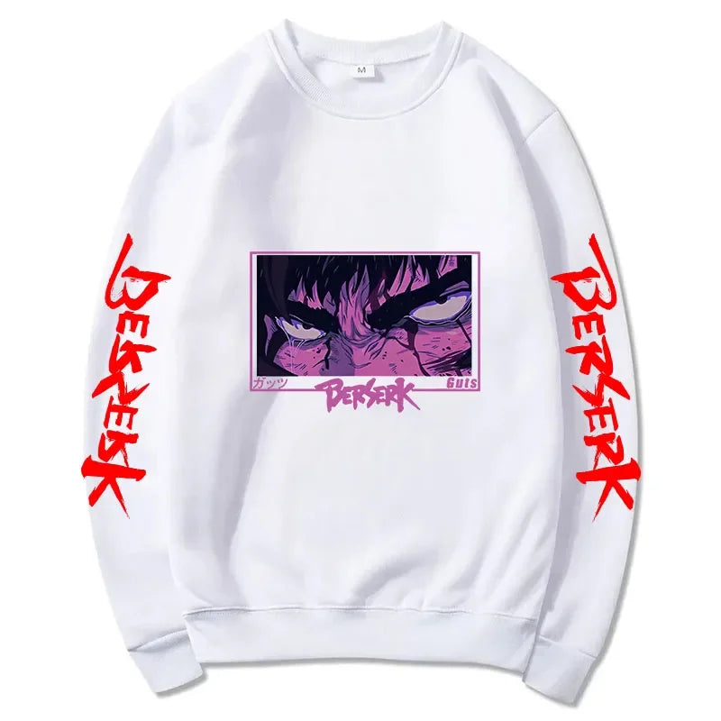 Autumn and Winter Anime Men's Pullover - Harajuku Style Berserker Pattern Loose Hoodie. Fashionable Unisex Long Sleeves