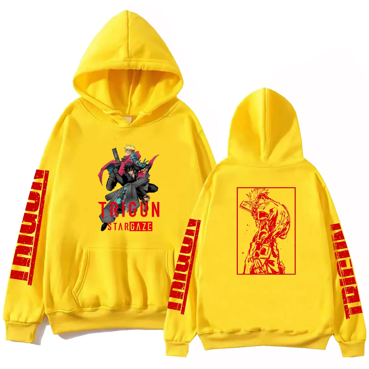 Anime Trigun Stargaze Print Hoodie 2 Sided Anime 2026 Harajuku Pullover Hooded Sweatshirt