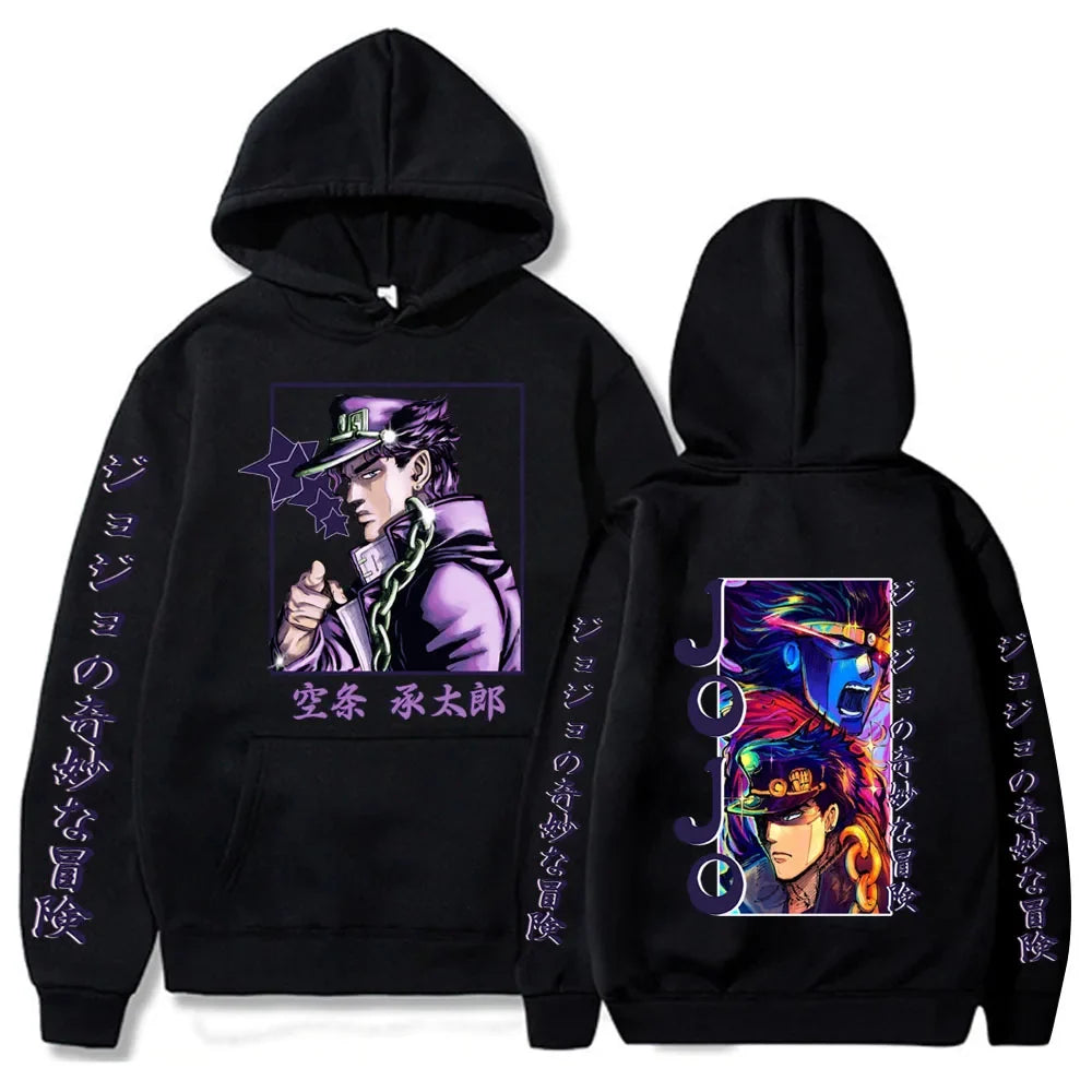 Japanese Anime Jojo's Bizarre Adventure Harajuku Hoodies Men Clothes Hot Manga Joutarou Kuujou Cool Posters Graphics Sweatshirts