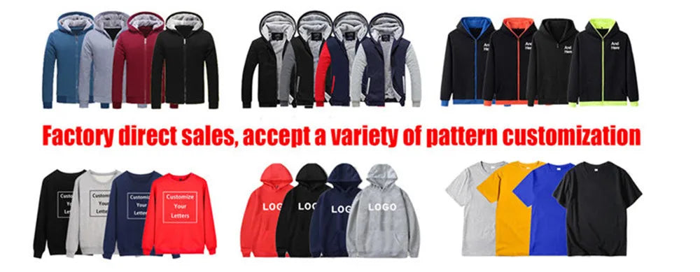 Men's New Hoodies Sweatshirts Autumn Winter Warm Thicken Fleece Fashion Zipper Coats Jackets Harajuku Top