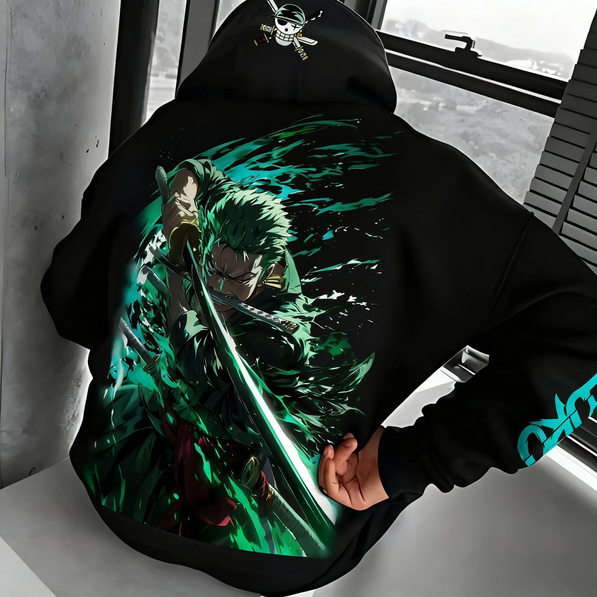 Anime Autumn/Winter Hoodie Men's and Women's New Roronoa Zoro Printed Street Hip Hop Trendy Casual Parent Child Top