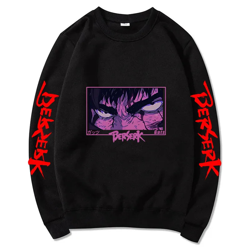 Autumn and Winter Anime Men's Pullover - Harajuku Style Berserker Pattern Loose Hoodie. Fashionable Unisex Long Sleeves