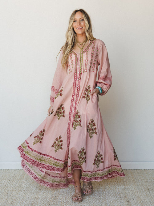 Bali Song Maxi Dress - Pink Multi - Pre Order