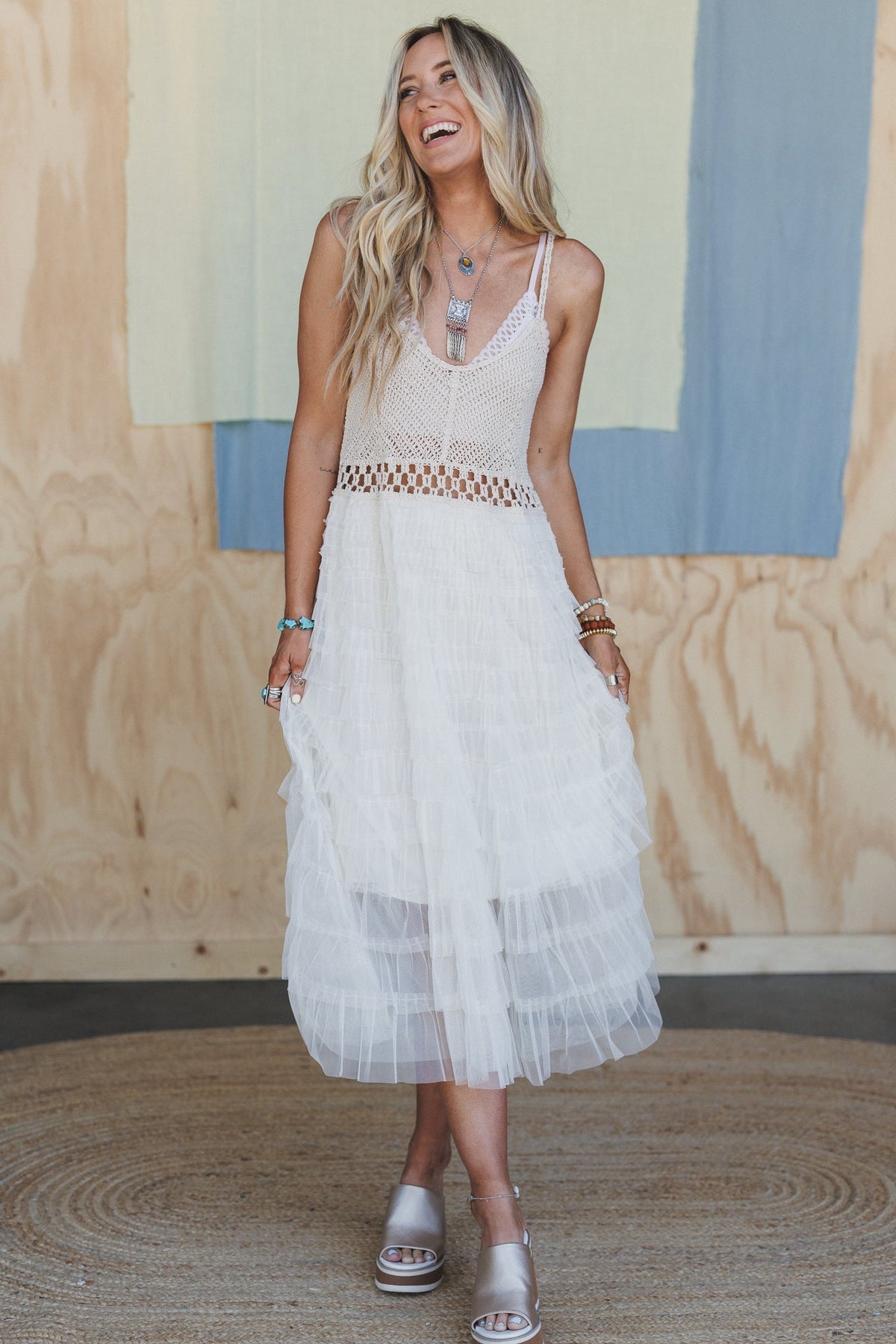 Boho Dreamer Slip Dress - Cream - Pre Order