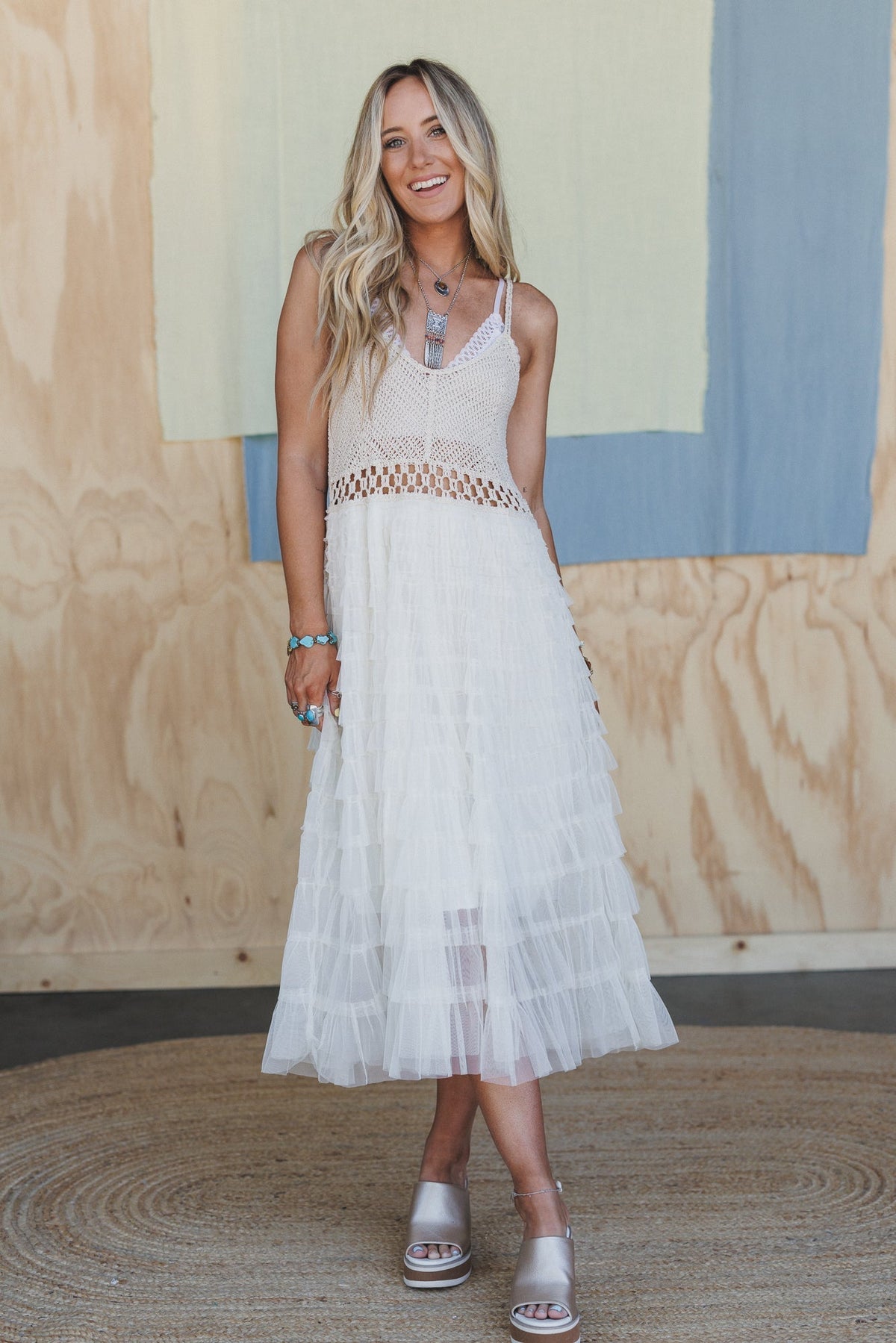 Boho Dreamer Slip Dress - Cream - Pre Order