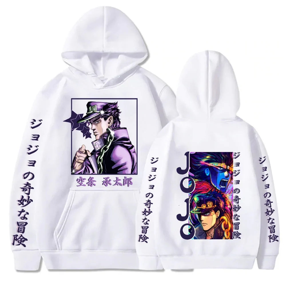 Japanese Anime Jojo's Bizarre Adventure Harajuku Hoodies Men Clothes Hot Manga Joutarou Kuujou Cool Posters Graphics Sweatshirts