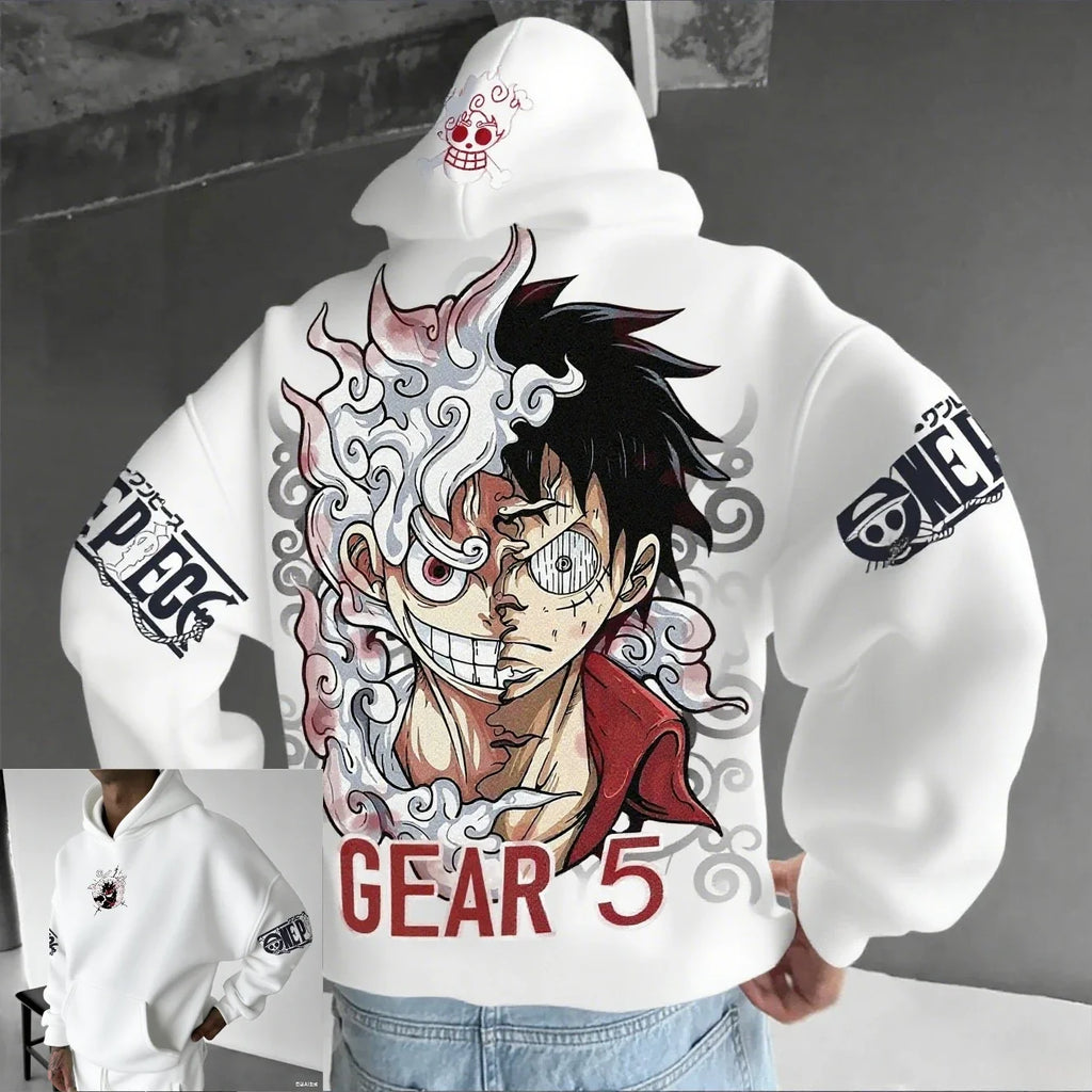 Anime Hoodie Men Women One Piece Luffy Gear 5 Nika Streetwear Casual Pullover Sweatshirt Autumn Winter Cosplay Long Sleeve Tops