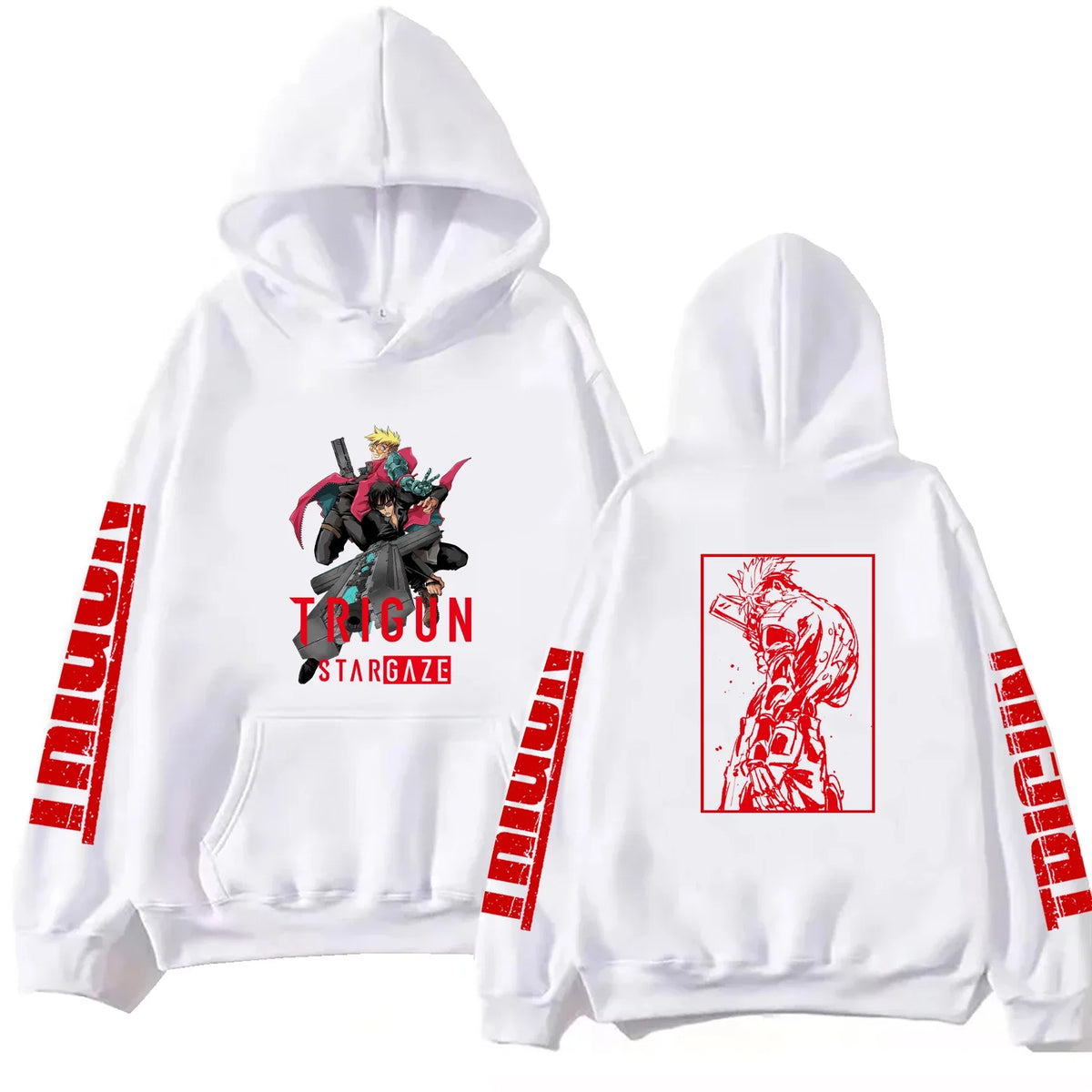 Anime Trigun Stargaze Print Hoodie 2 Sided Anime 2026 Harajuku Pullover Hooded Sweatshirt