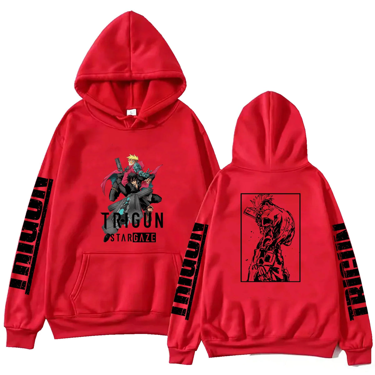 Anime Trigun Stargaze Print Hoodie 2 Sided Anime 2026 Harajuku Pullover Hooded Sweatshirt