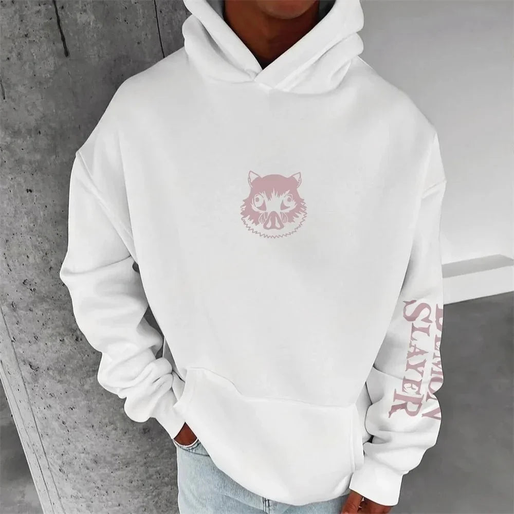 Men's Hoodie Sweatshirt Inosuke Hashibira Anime Spring and Autumn Boys' Children's Long-sleeved Parent-child Outfit