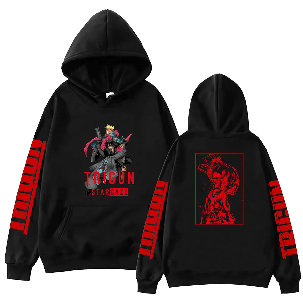 Anime Trigun Stargaze Print Hoodie 2 Sided Anime 2026 Harajuku Pullover Hooded Sweatshirt