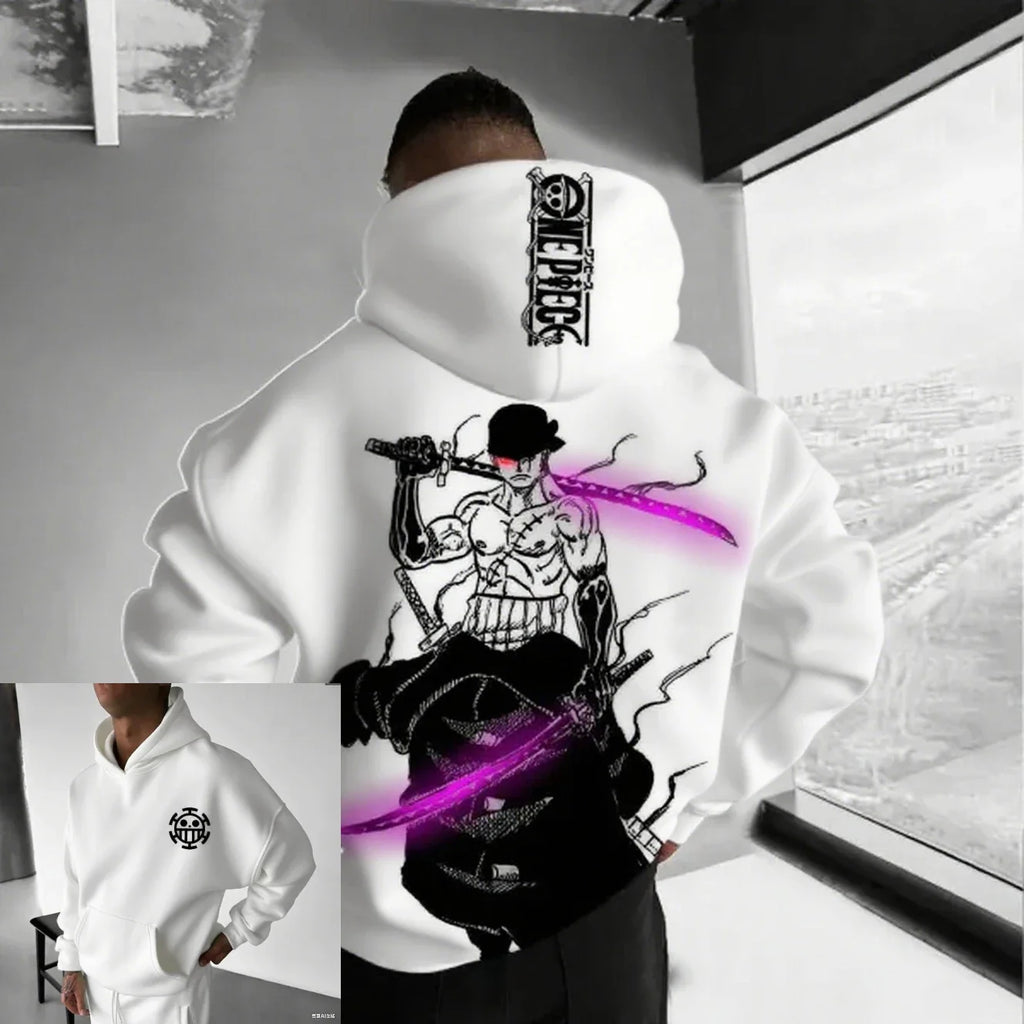 Anime Men Hooded Sweatshirt Spring Autumn Cotton Streetwear Casual Hoodie Graphic Print Cosplay Long Sleeve Tops