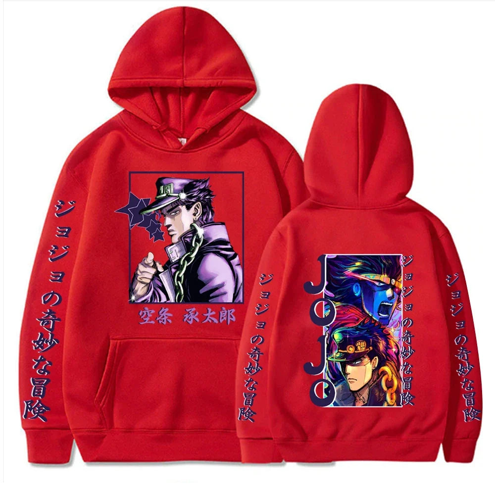 Japanese Anime Jojo's Bizarre Adventure Harajuku Hoodies Men Clothes Hot Manga Joutarou Kuujou Cool Posters Graphics Sweatshirts