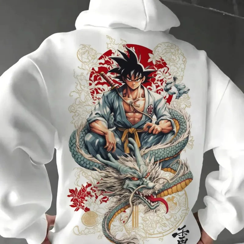 Japanese Style Print Hoodie Casual Comfortable Sweatshirt with Hood for Fans and Daily Wear