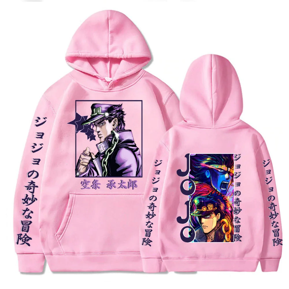 Japanese Anime Jojo's Bizarre Adventure Harajuku Hoodies Men Clothes Hot Manga Joutarou Kuujou Cool Posters Graphics Sweatshirts