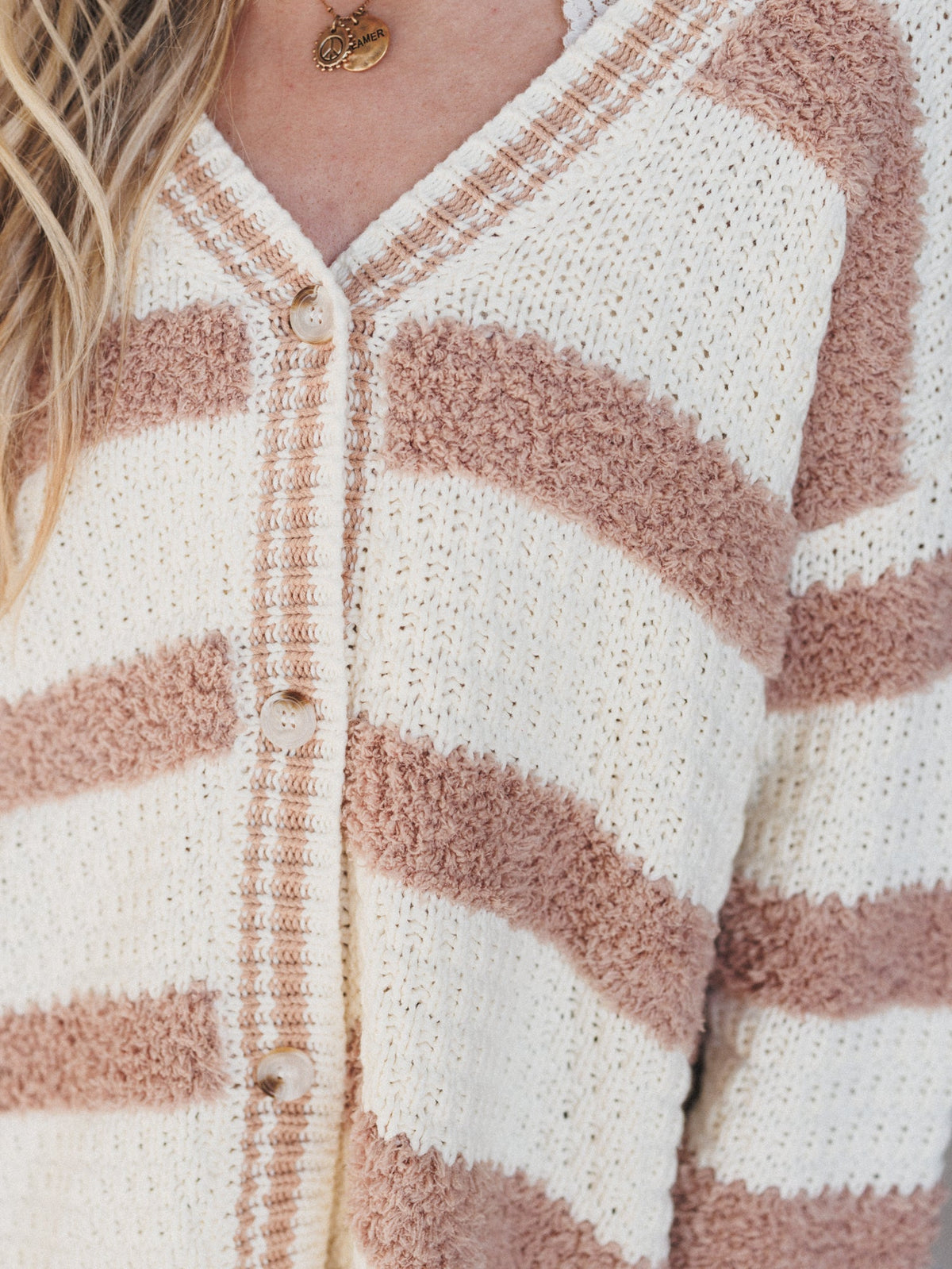 Newport Button Down Cardigan - Cream