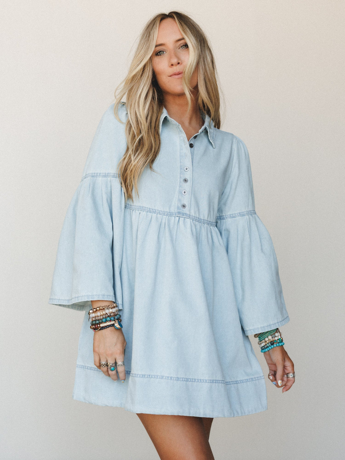 Soft Hues Dress - Light Denim