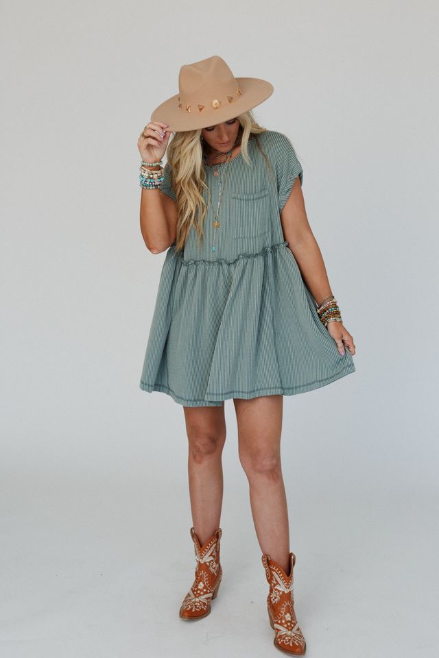 The Nest Subtle Escape Textured Dress - Olive Vintage - Pre Order