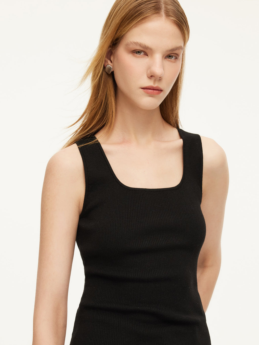 Square Neck Women Knit Tank Top