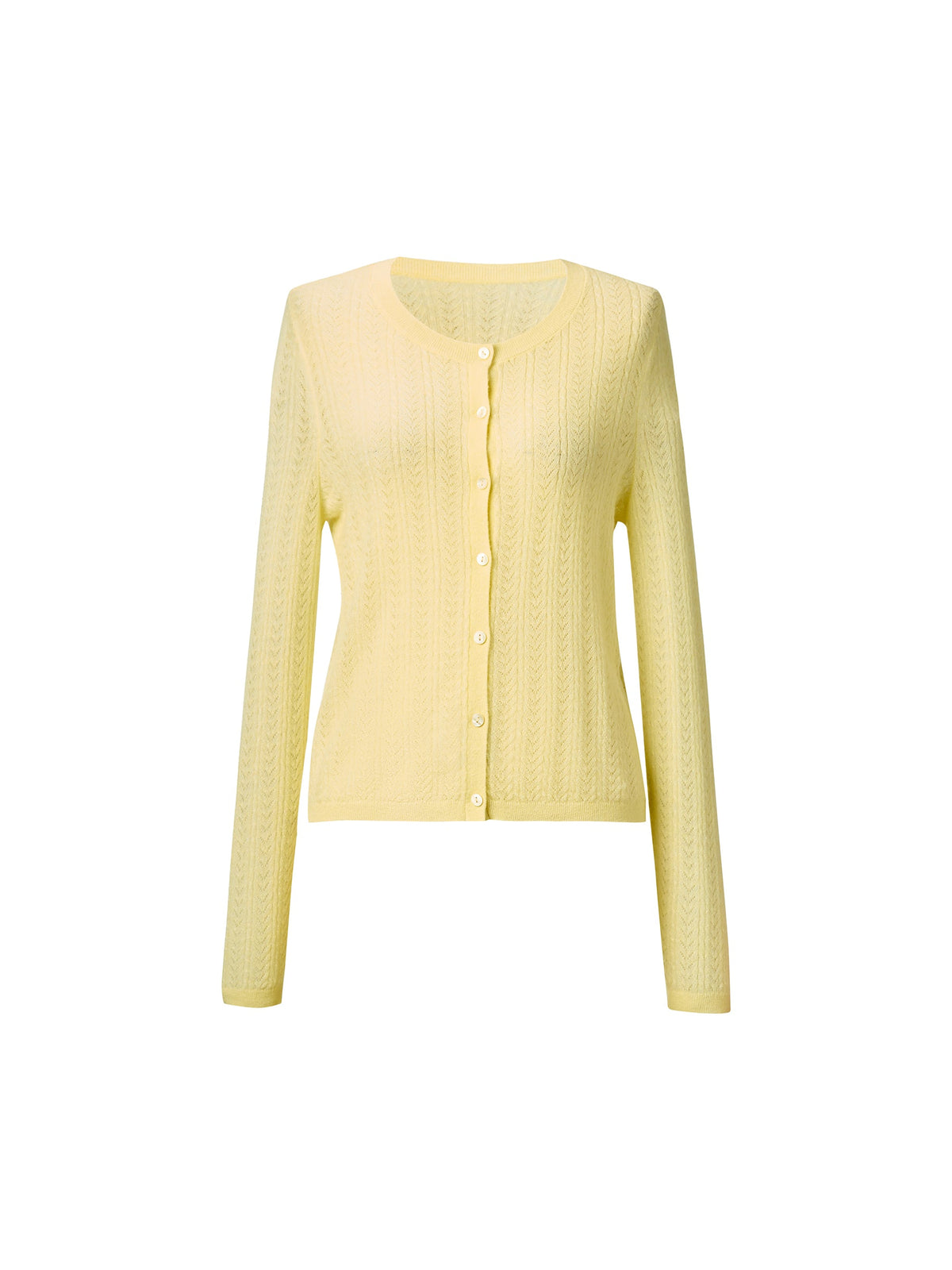 Alpaca Wool Lyocell Blend Women Lightweight Open-Knit Cardigan