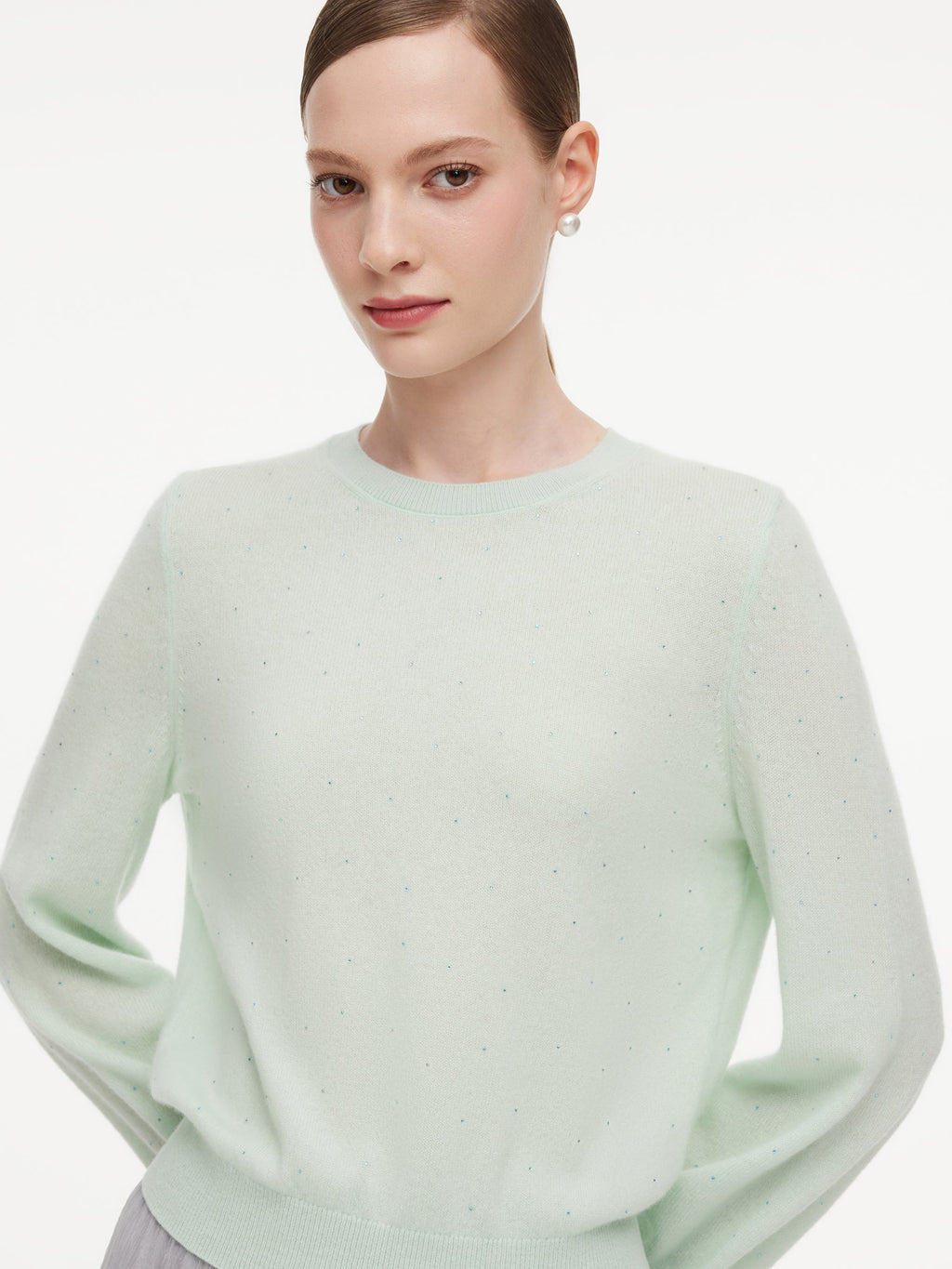100% Cashmere Rhinestone Women Sweater