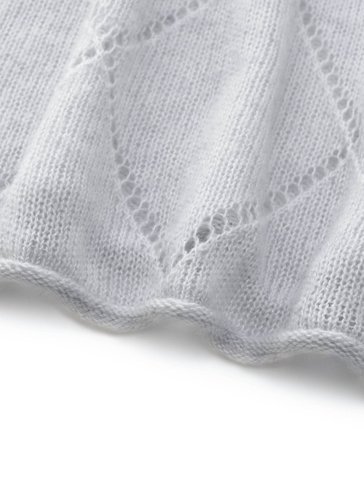 Lyocell Wool Cashmere Blend Sequins Women Open-Knit Sweater