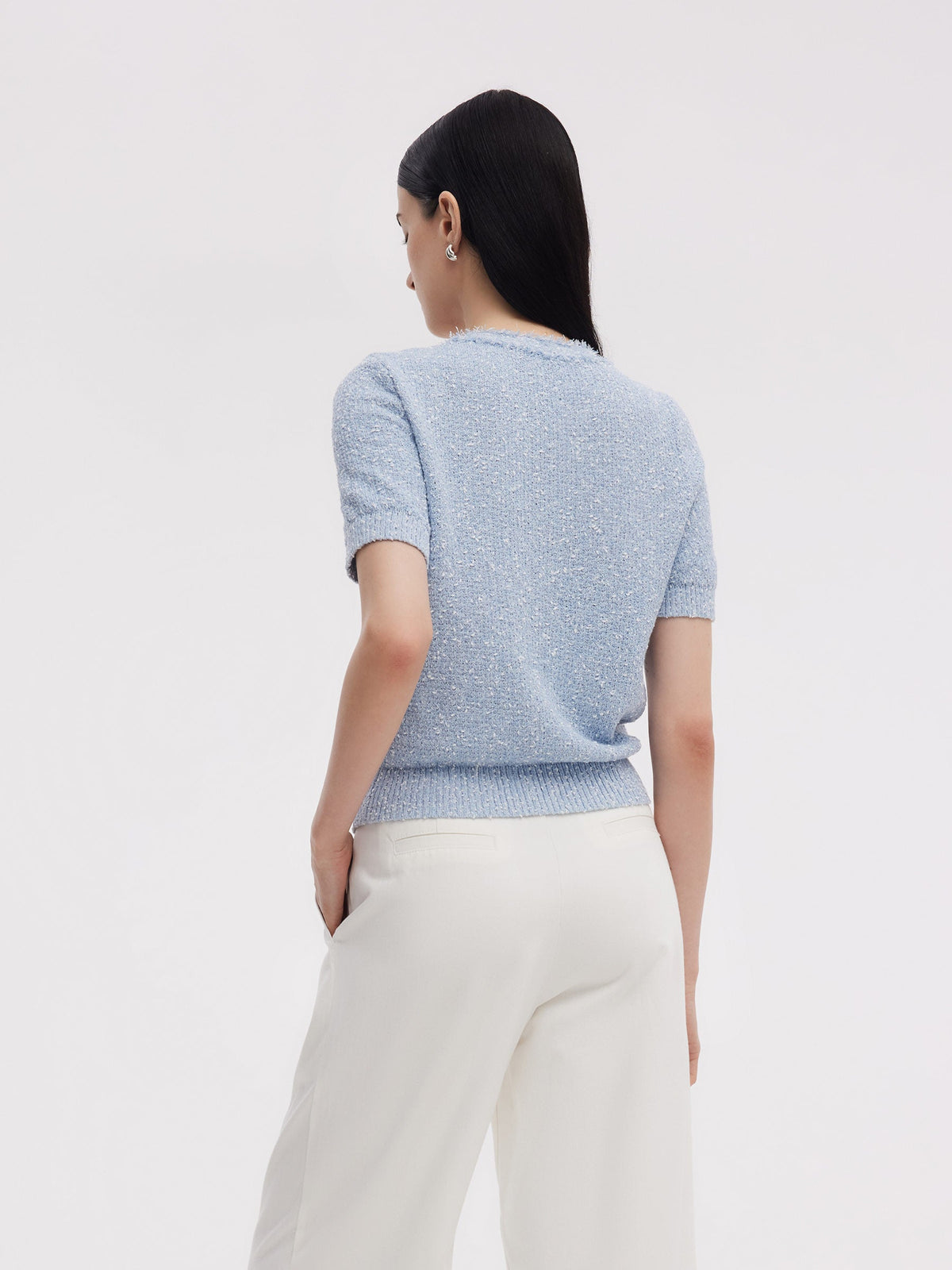 Frayed Edge Women Knit Top