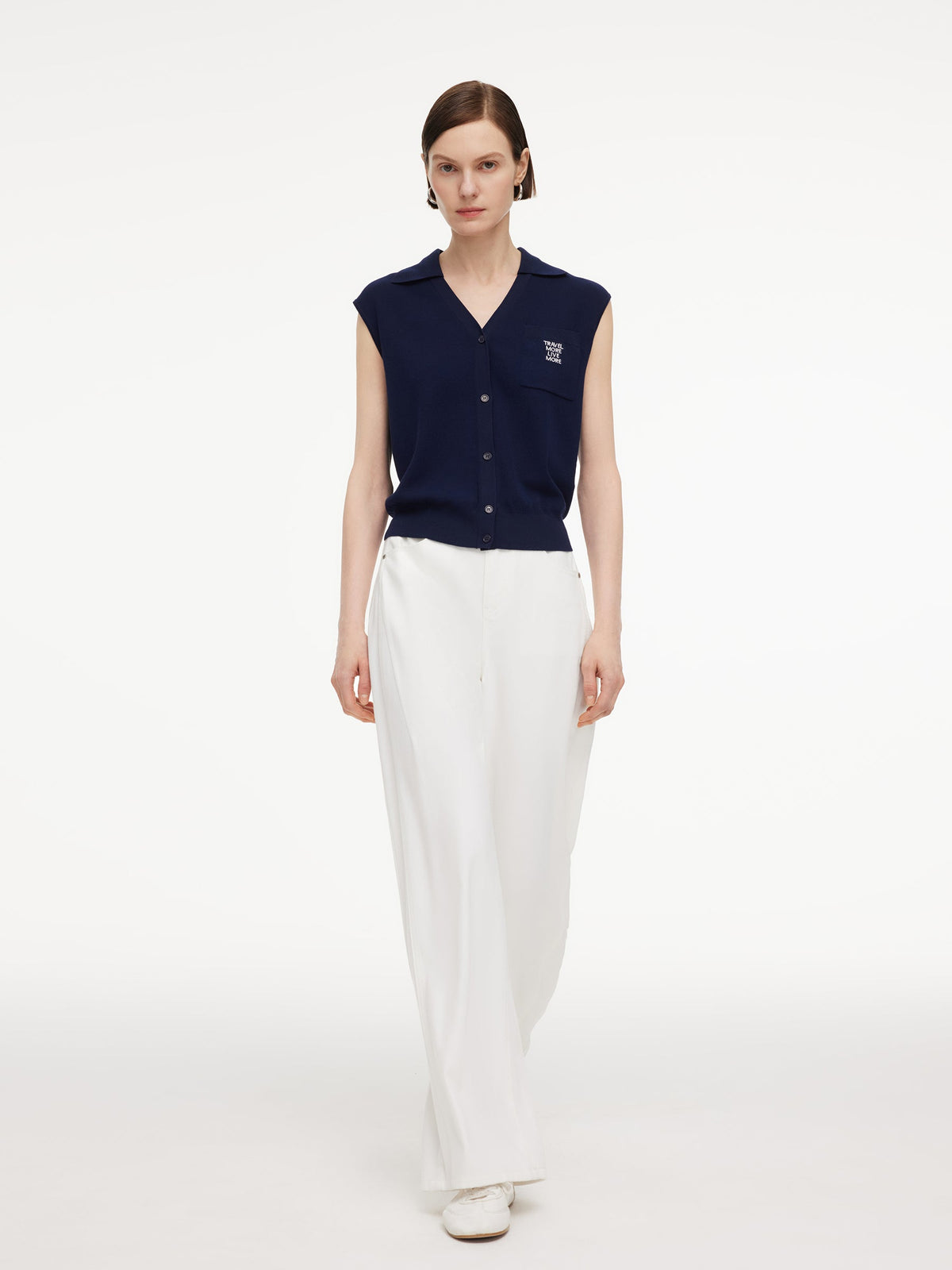 Lyocell Blend V-Neck Women Knit Vest