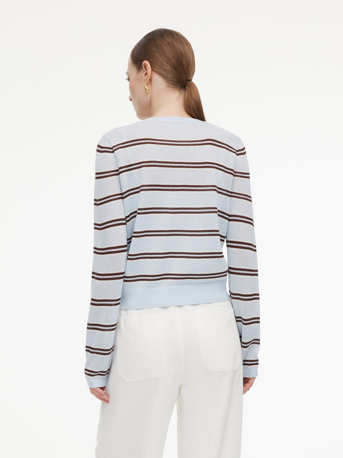 Navy Combo Stripe Women Cardigan