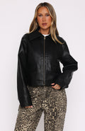 Nobody Told Me PU Jacket Black