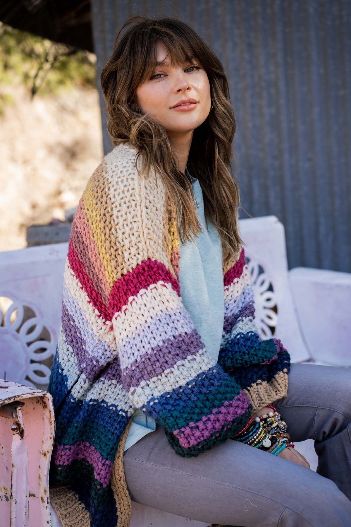 Wrapped up in Color Knit Cardigan - Neutral - Pre Order