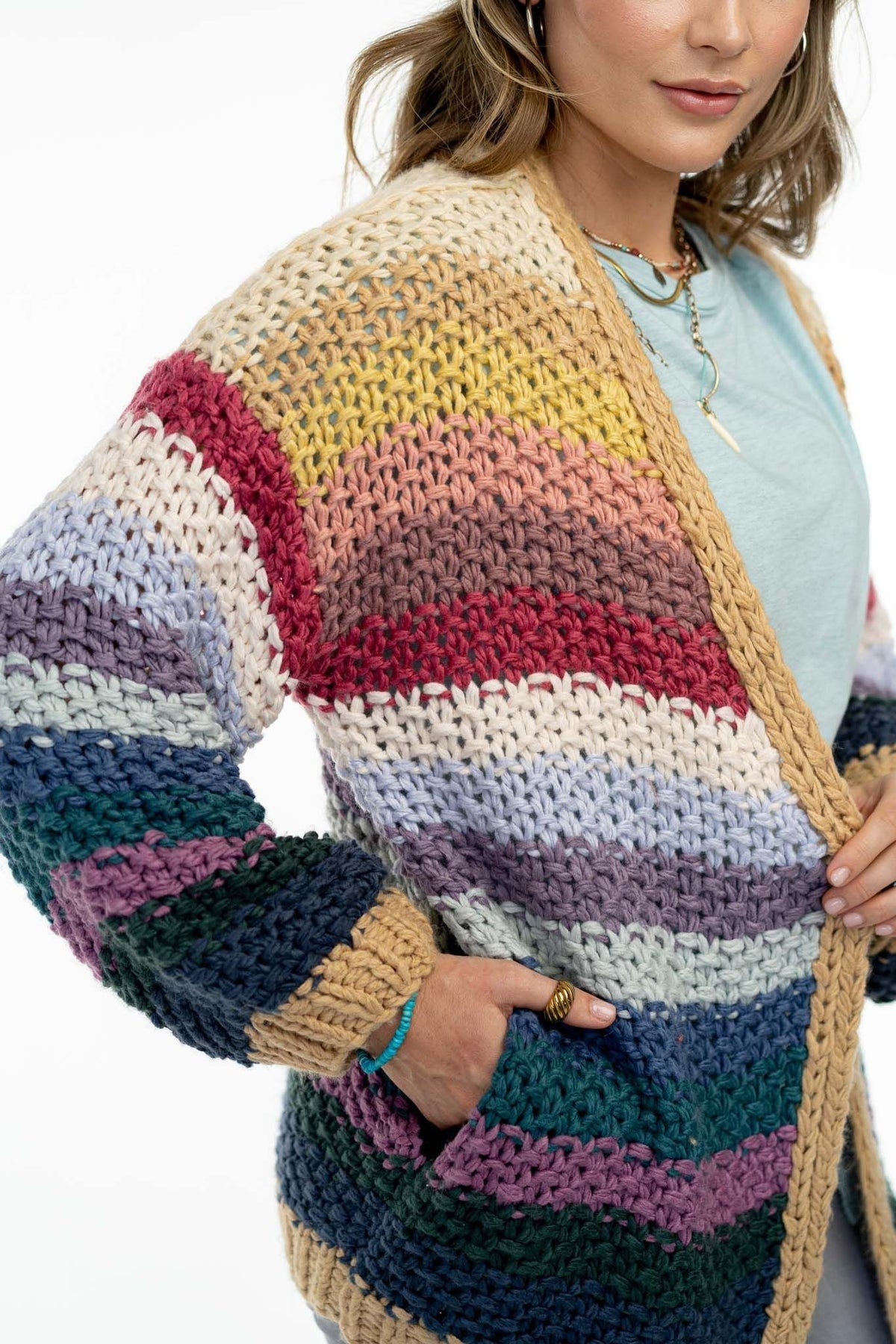 Wrapped up in Color Knit Cardigan - Neutral - Pre Order