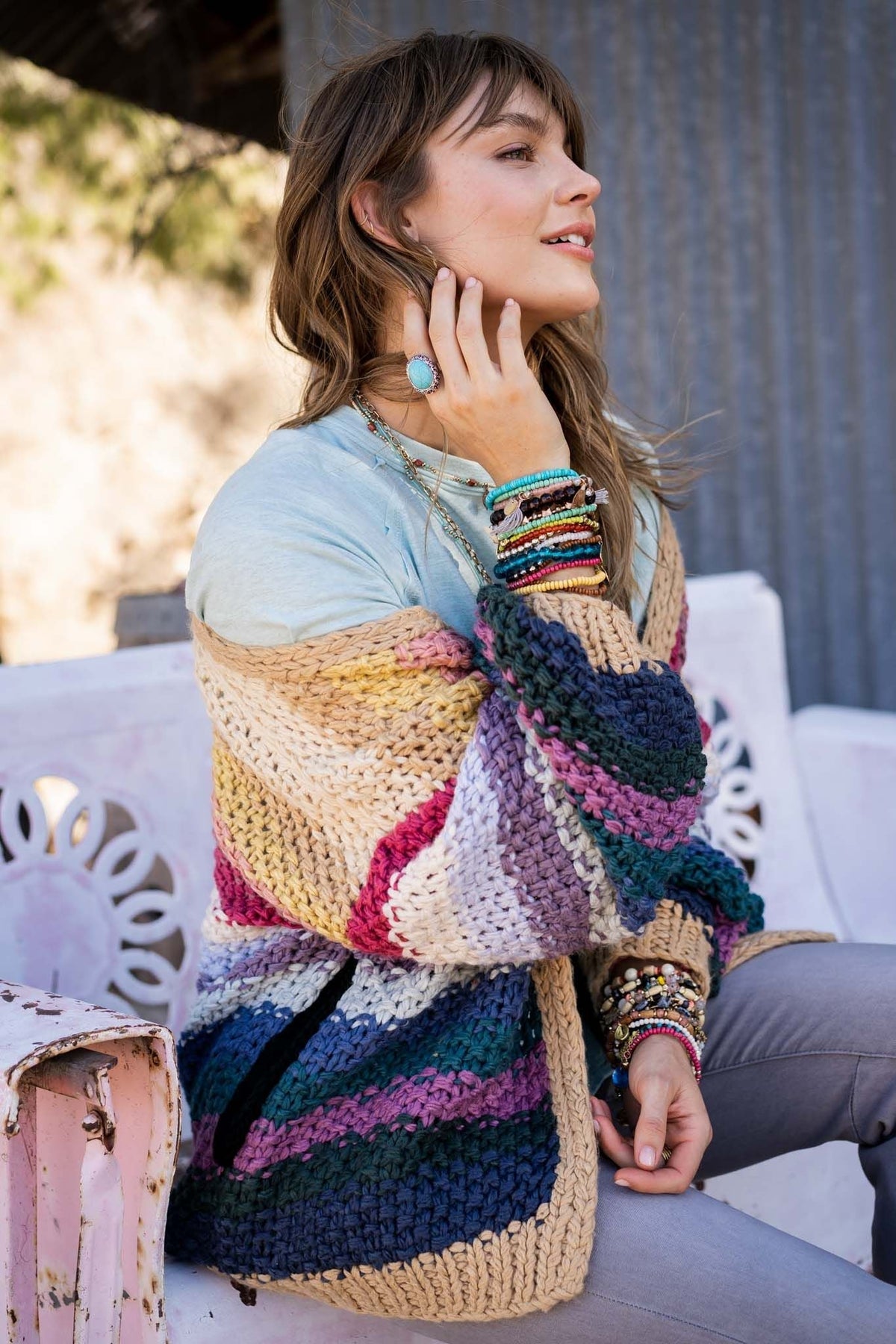 Wrapped up in Color Knit Cardigan - Neutral - Pre Order