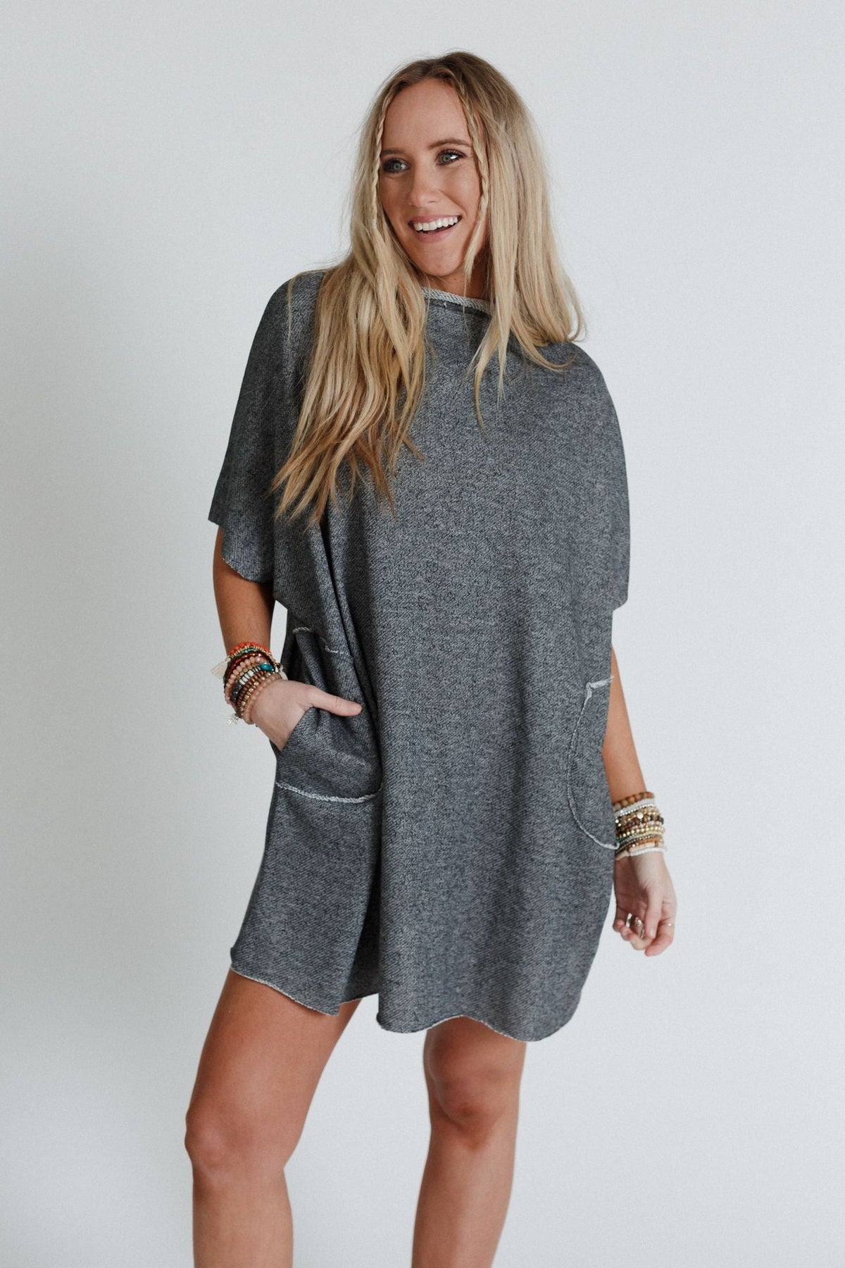 The Nest Laid Back Luxe Dress - Two Tone Black - Pre Order