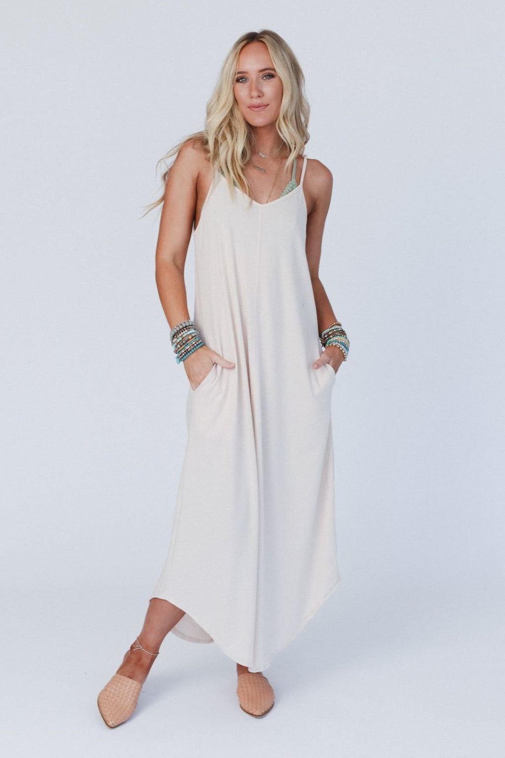 The Nest Perfect Round Hem Bralette Maxi Dress - Coconut - Pre Order