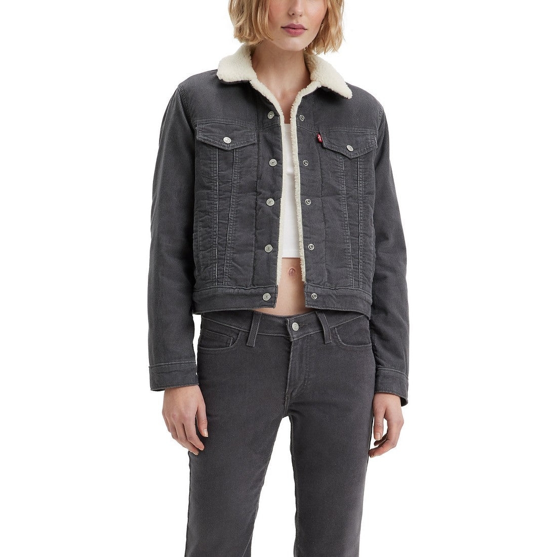 Levi Women's Original Sherpa Trucker Jacket - Blackened Pearl