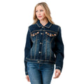 Grace in LA Women's Denim Jacket - Paisley Embroidery