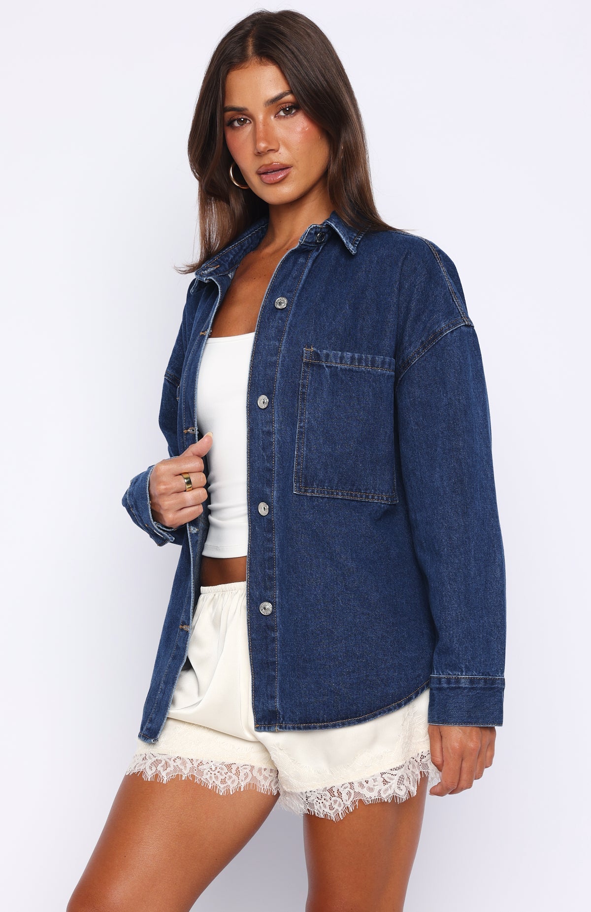 Freedom Of Love Denim Shirt Dark Blue Wash