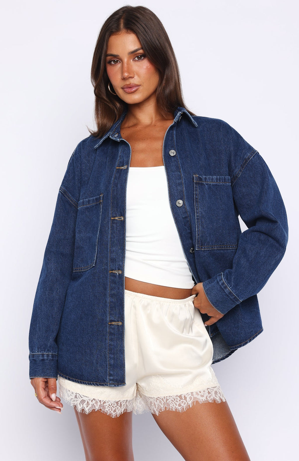Freedom Of Love Denim Shirt Dark Blue Wash